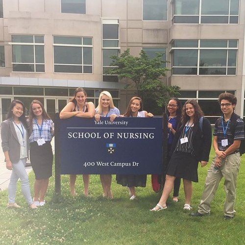 Here I am in the Yale School of Nursing sign with my amazing group of faboulous friends. 