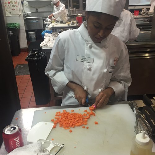 Chopping vegetables 