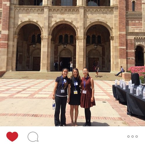 Kimberly and Kiara, two of the girls I really bonded with throughout the institute and plan on keeping close to my heart, pose with me in front of Royce Hall. 