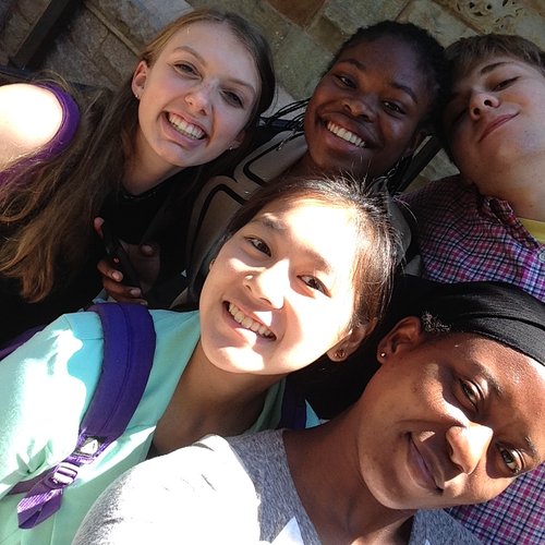 with some friends.